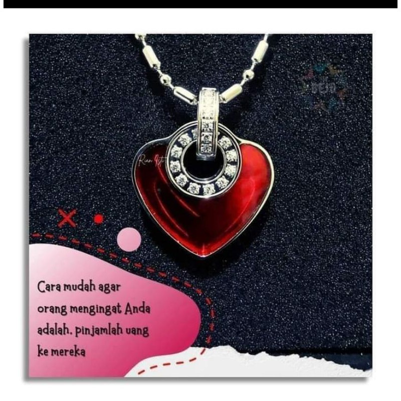 kalung pendant red heart MCI ❤️ori