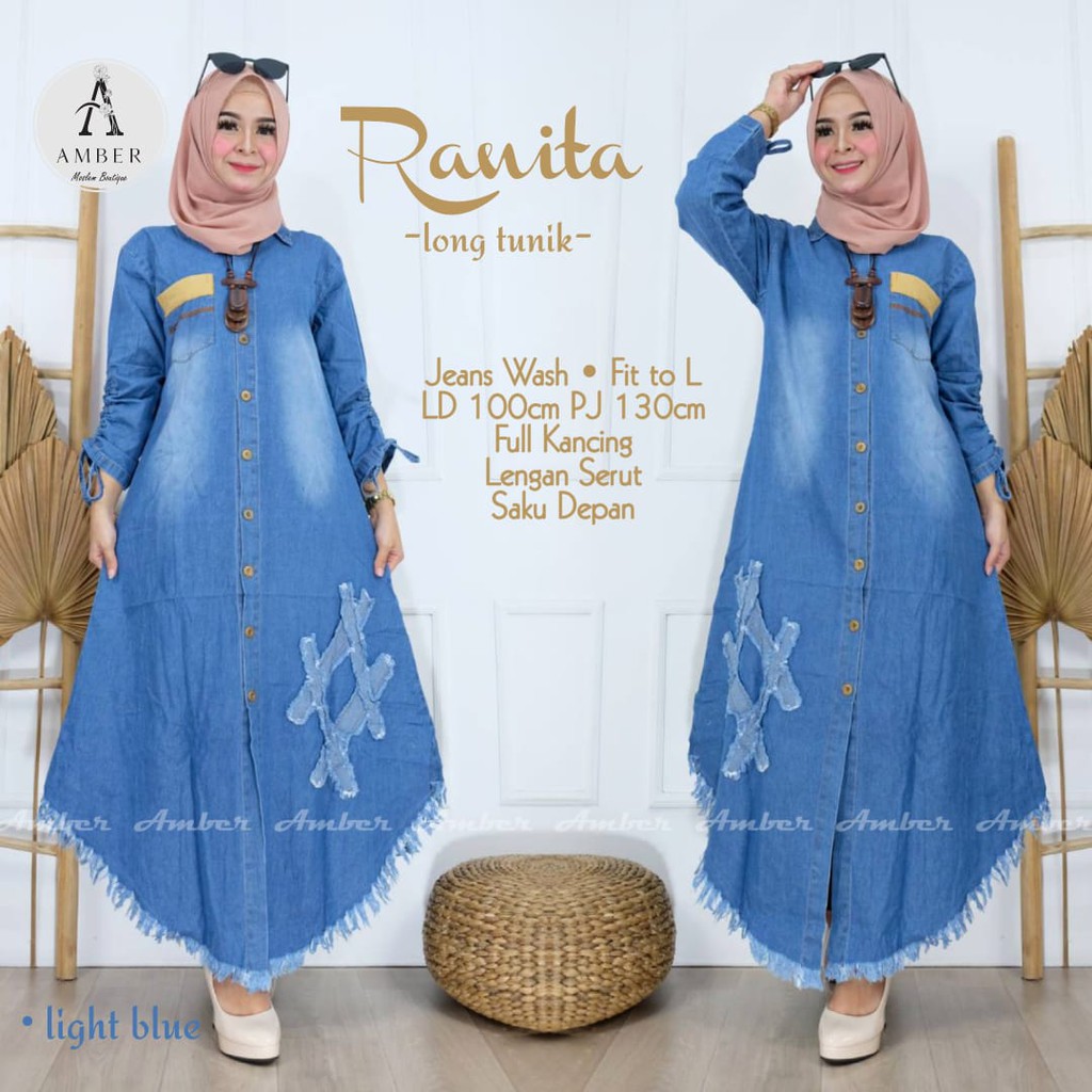 Baju Wanita Terbaru 2021 / Tunik Levis Kekinian / Atasan Levis Muslimah