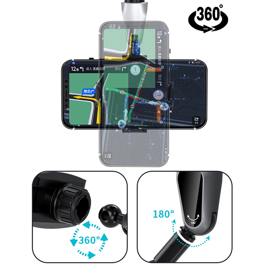 Upgraded 360 Derajat ° Bracket Dudukan Handphone Universal Multifungsi Model Putar Untuk Kaca Spion Mobil