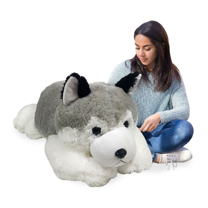 Boneka Serigala Jumbo Istana Boneka Ly Little Husky Super Besar