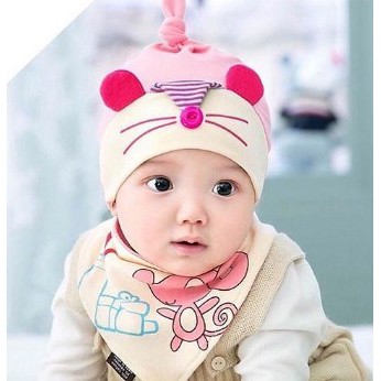 Satu Set Kupluk + Celemek | Bib + Hat Mouse