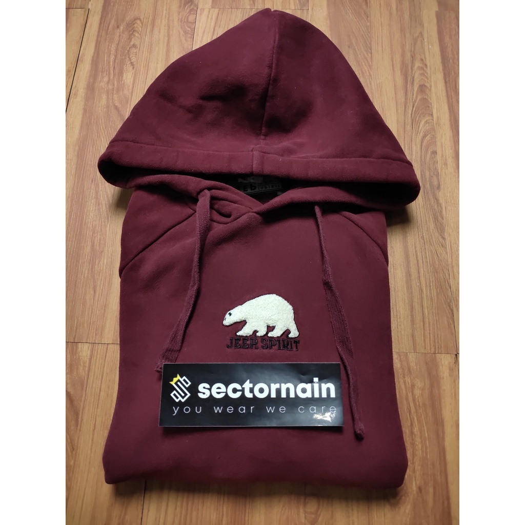 Jeep Spirit Hoodie Merah Marun Second Original