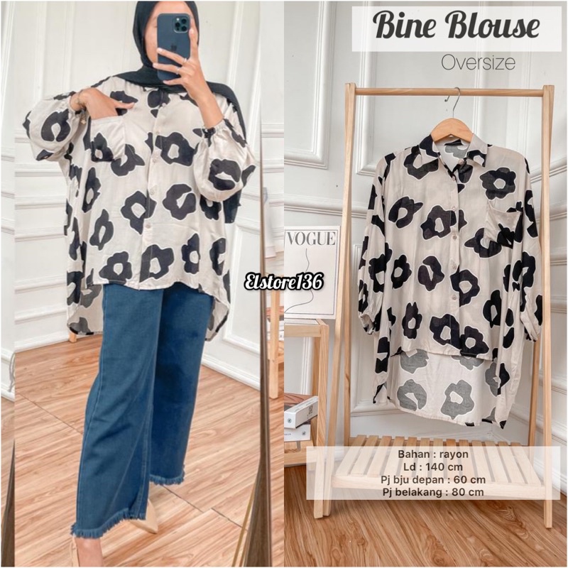 MONOCHROME OVERSIZE BLOUSE MOTIF - ATASAN RAYON FULL KANCING JUMBO / ATASAN RAYON KOMBINASI-BINE OVZ BATWING