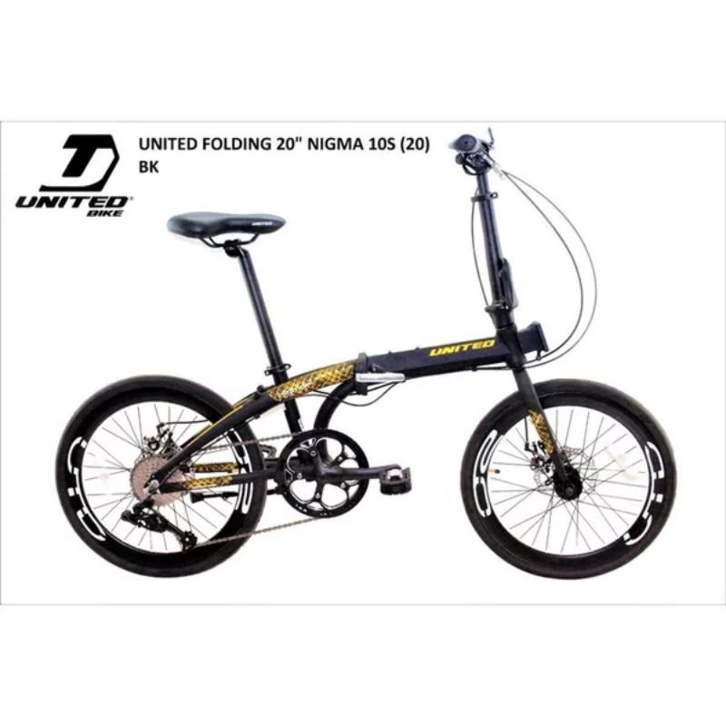 sepeda lipat 20 united nigma 10 speed