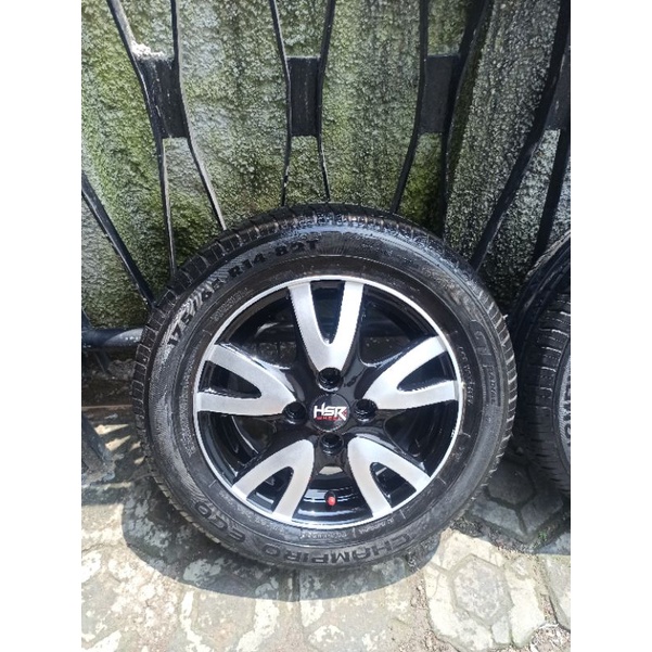 4 Velg ring 14 PCD 100+Ban 175/65 layak pakai