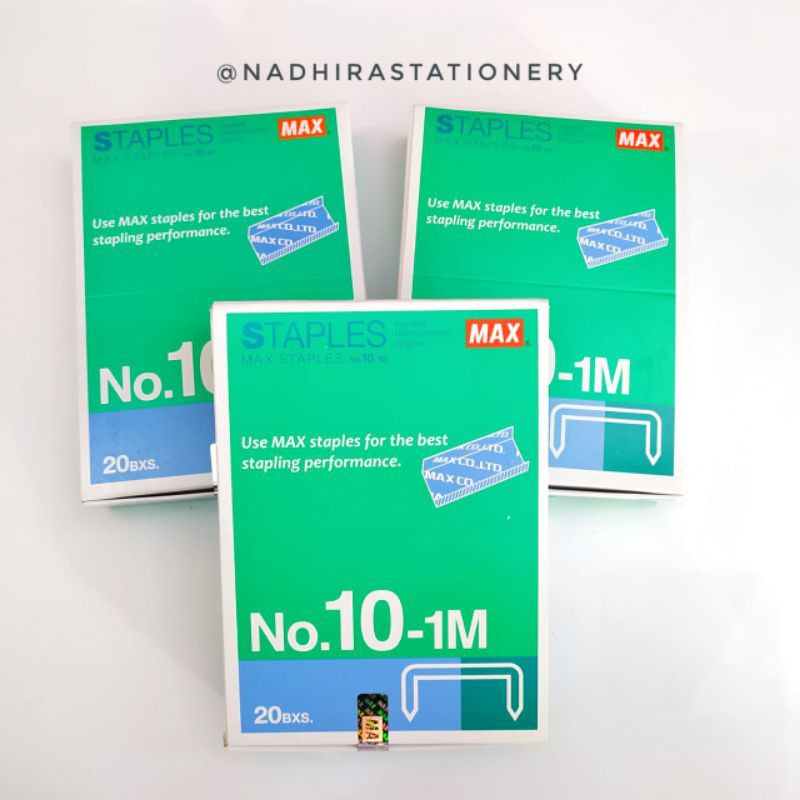 

STAPLES MAX NO 10 PACK ISI 20 BXS