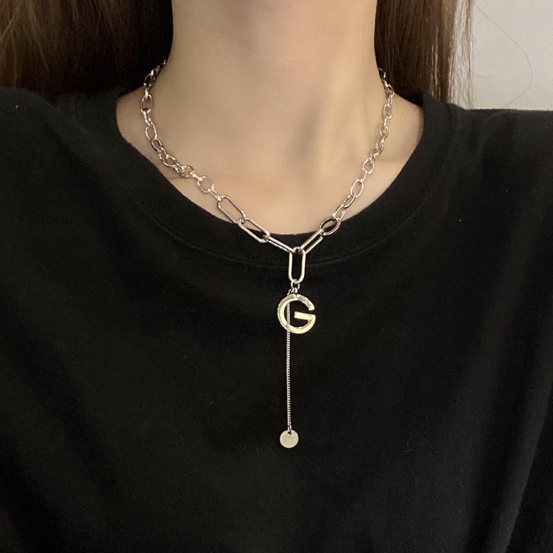 Ins dingin gaya Korea G surat kalung niche desain Panjang kalung temperamen 2021 Baru sweater chain