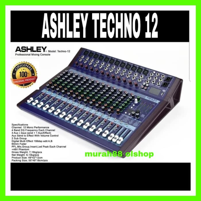 MIXER AUDIO ASHLEY TECHNO -12 12CHANEL ORIGINAL