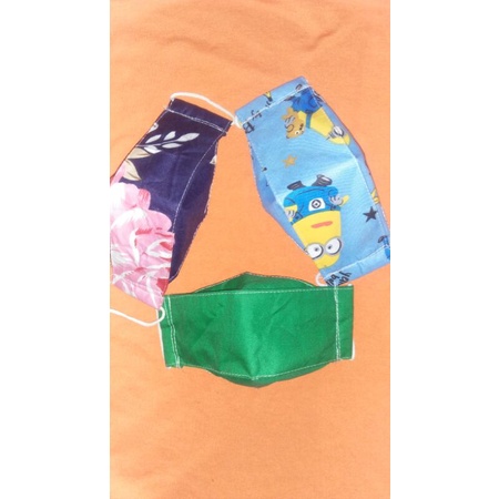masker 3d kain,polos atau motif untuk anak sd