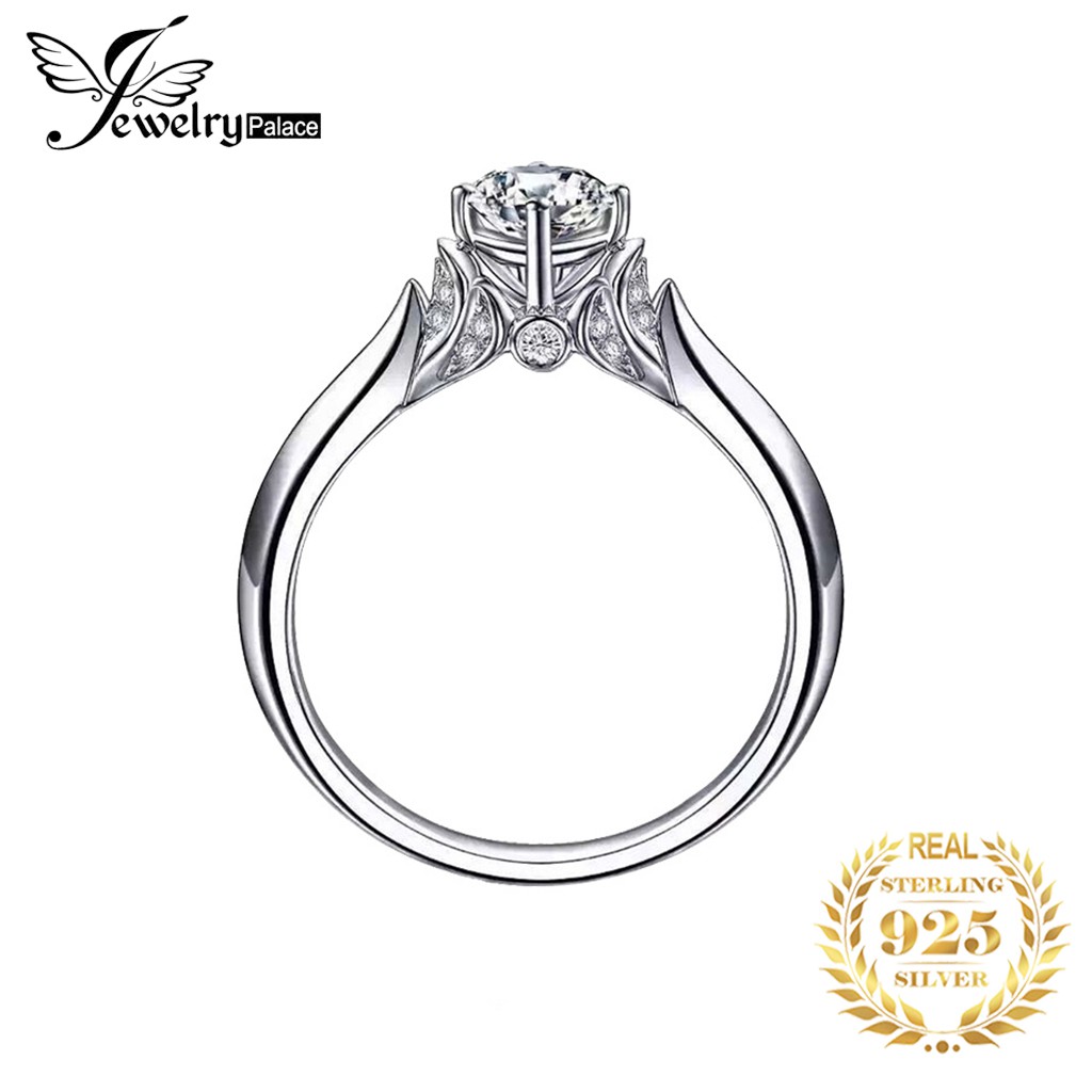 925 cincin perak murni wanita Moissan berlian pt950 cinta angsa ganda fashion perhiasan