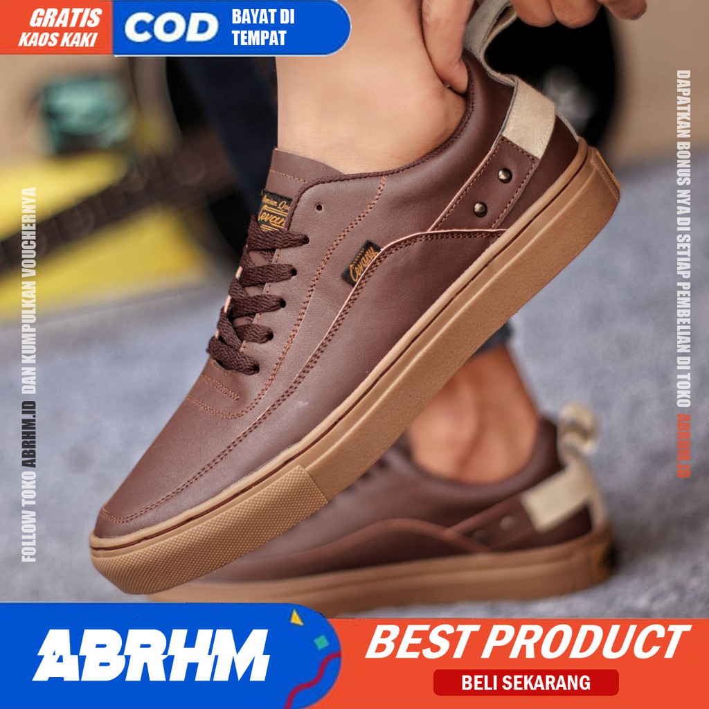 ABRHM x CYRE Sepatu Kasual Pria Sepatu Pria Casual Sneakers Original Sepatu Kulit Asli Cowo/Cowok Sepatu Kerja Kantor Semi Formal Kuliah Kondangan Gaya keren Kekinian Murah Terlaris