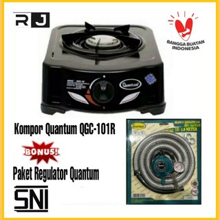 Paket Kompor Gas QUANTUM 1 Tungku QGC-101R bonus selang ...