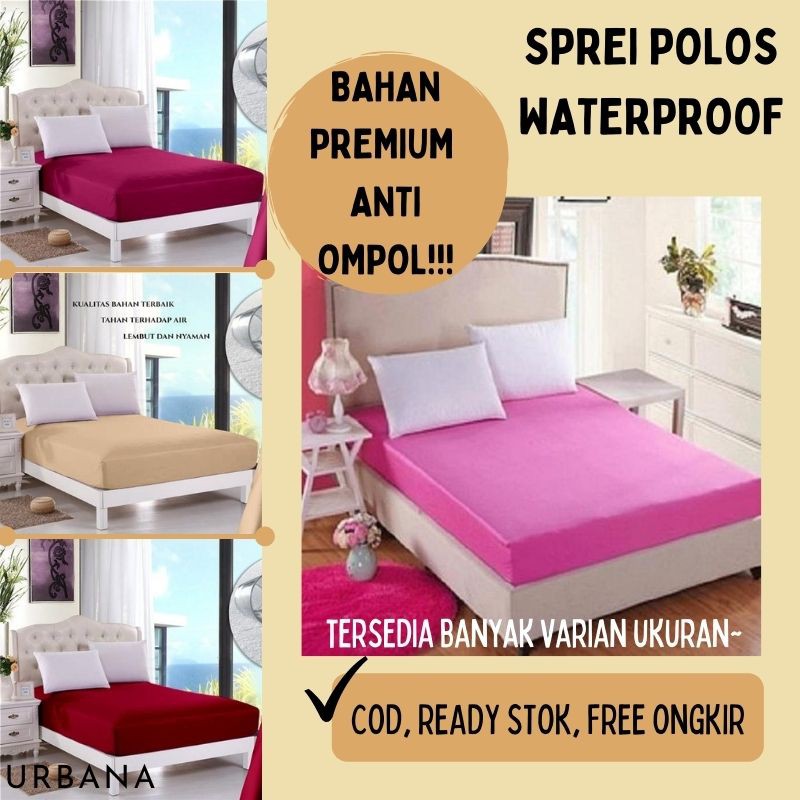 Sprei Waterproof Anti Air Ompol Polos Bahan Katun Bahan Premium Berkualitas Part3