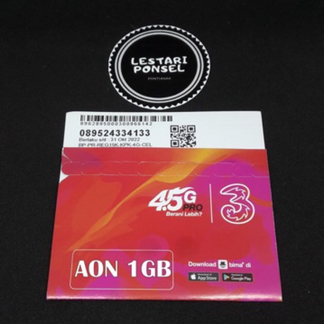 Kartu Tri AON 1GB & 3GB