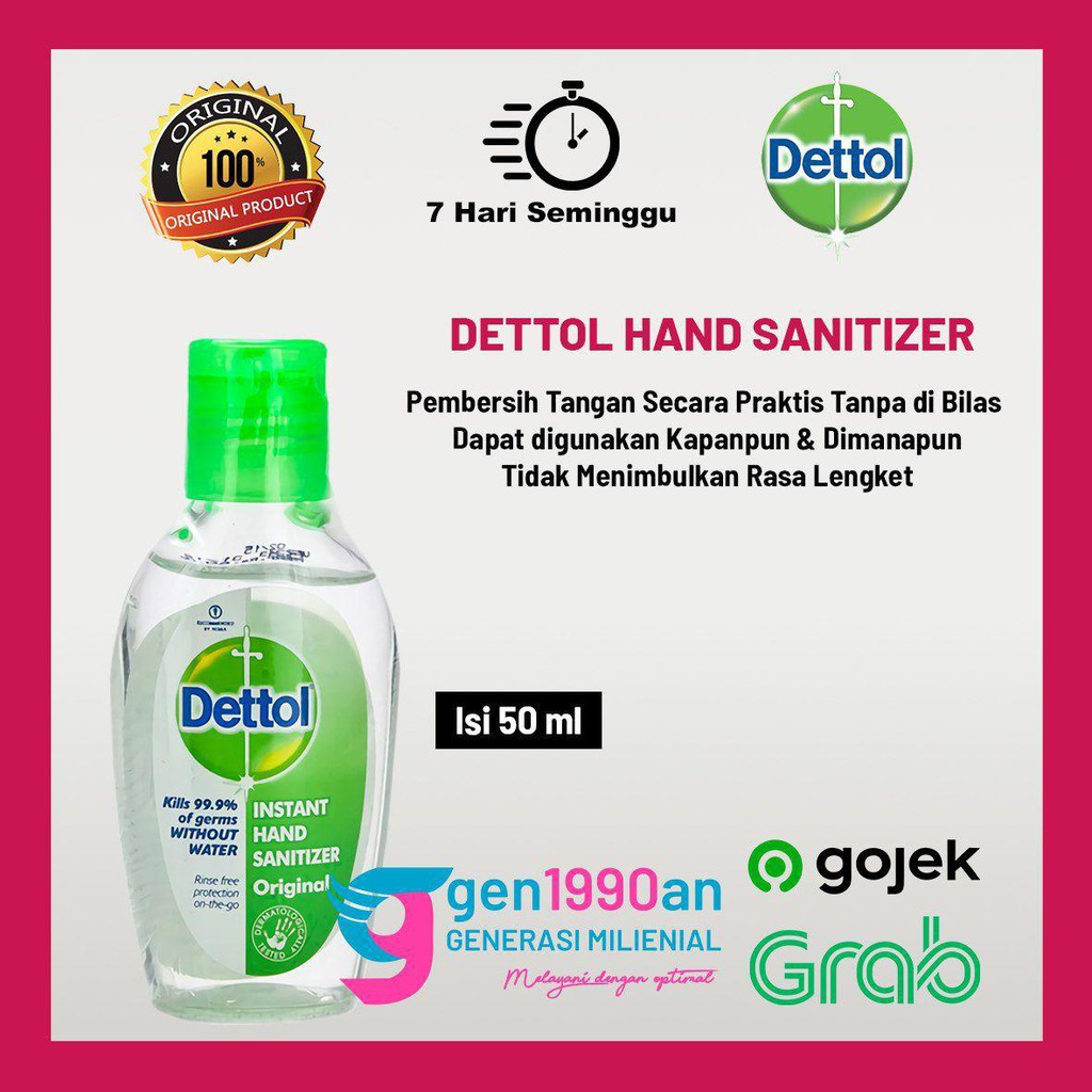 Dettol Hand Sanitizer Original 50 ML Harga Termurah Ready