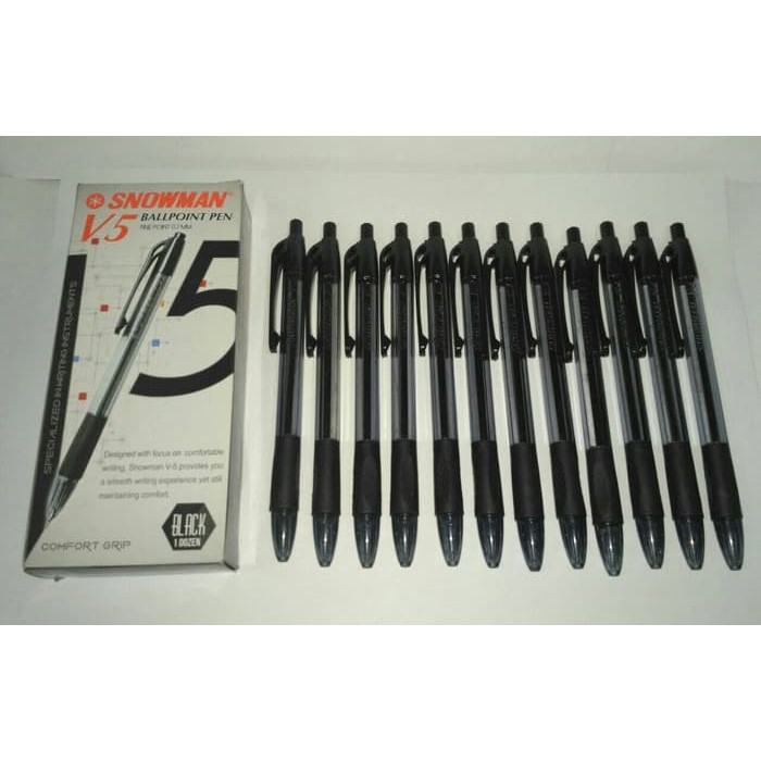

UKRION-Ballpoint Snowman V5 0,7 Hitam (Pack 12 Pcs)