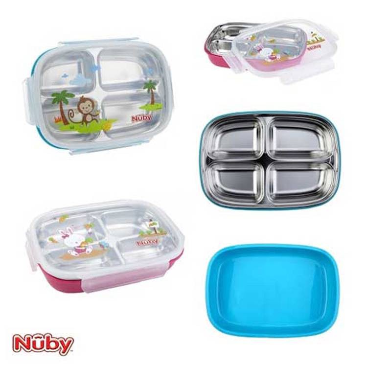 Nuby Stainless 4 Compartme Lunchbox