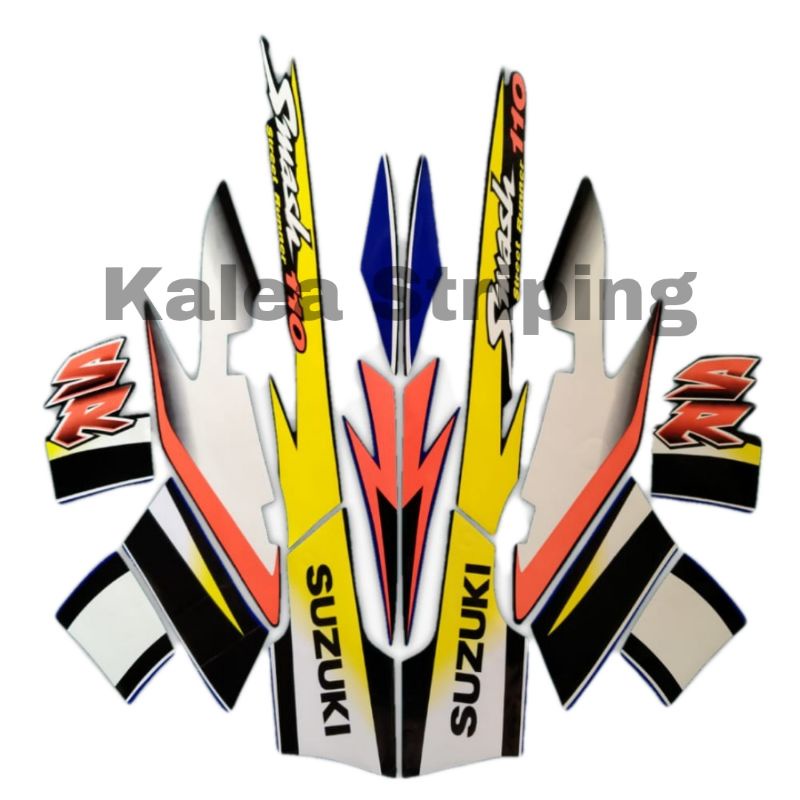 Striping Stiker Motor Suzuki Smash SR 110 2005 Biru