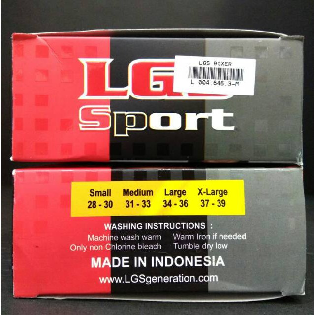 Celana Boxer Pria LGS  646 ISI 3Pcs|Celana Boxer LGS SPORT