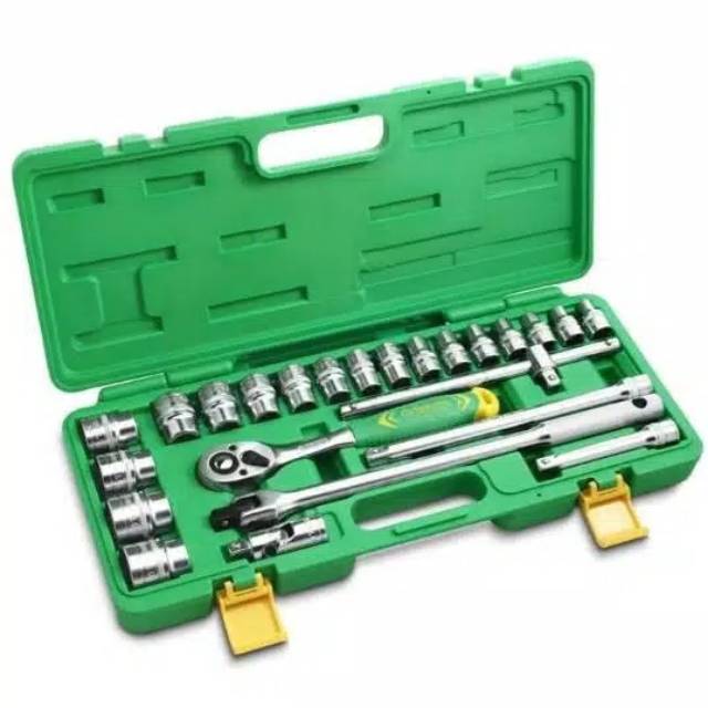 Kunci sock set 24 pcs 8-32 mm 1/2 inch DR 6pt/12pt / kunci shok tekiro / sok set TEKIRO