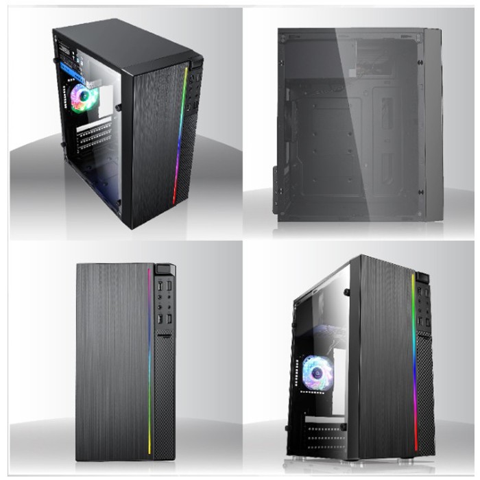 Casing PC Infinity F06 + PSU 250Watt mATX RGB STRIPE LINE