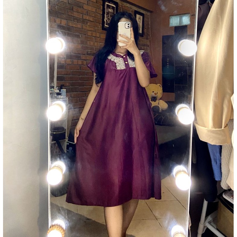 Sapasara - Daster Bali / Daster Payung Renda bahan Rayon Adem LD 110 Selutut Busui Friendly Etalase 2