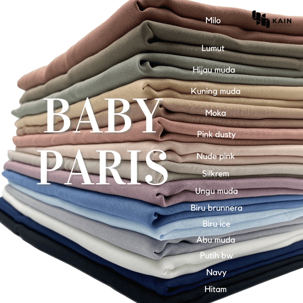 Bahan Kain Jilbab Kerudung Baby Paris per 1,15 meter