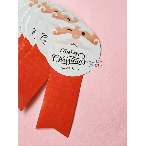 

☃ (SC014) stiker natal christmas santa untuk toples 250gr (uk 7x14cm) ✺