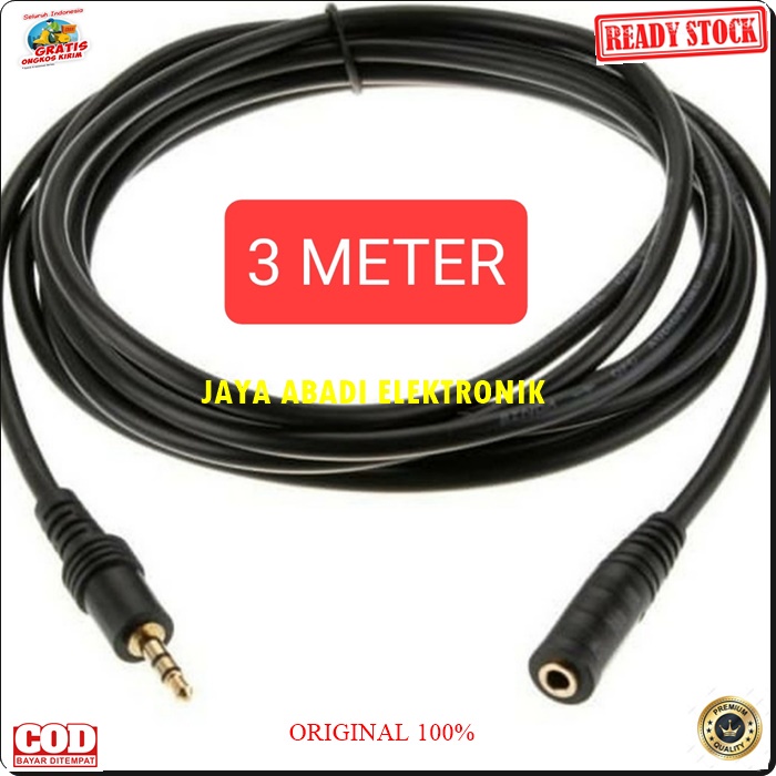 G475 ORIGINAL KABEL AUX 3.5 3,5 MM 5 METER EXTENSION JACK HP JEK AUDIO SUARA SOUND SISTEM SAMBUNGAN PANJANG MALE FEMALE G475   ORIGINAL Kabel Audio sambungan Extension 3.5 mm 3 meter cable sound system suara male female cewe cowo jack jek perpanjangan cab