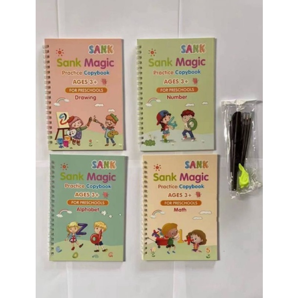 

Ready COD / BUKU AJAIB FREE PENA / SANK Magic Practice Book 1 SET ISI 4 BUKU + PULPEN - 4 Buku Inggris