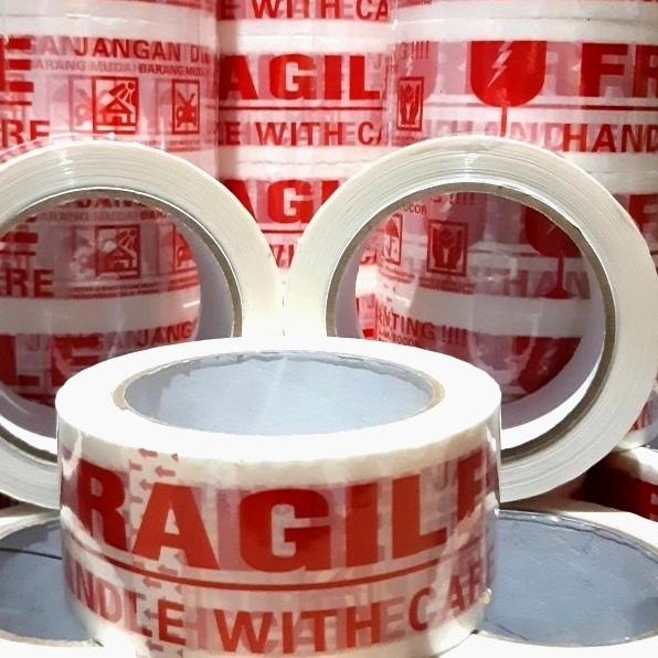 

♟ LAKBAN FRAGILE PUTIH MURAH 2" (48MM × 100 YARD FULL) TEBAL PROMO!!! ☺