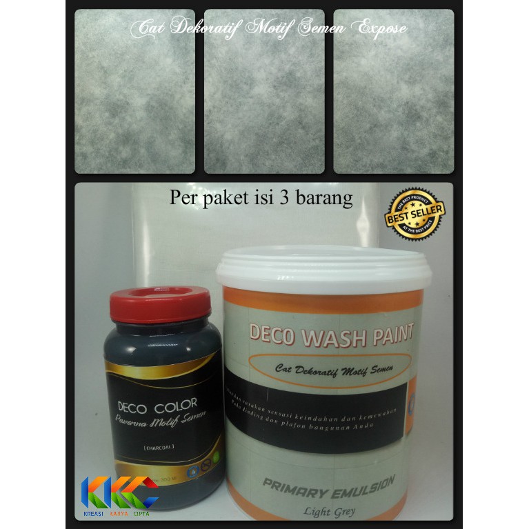  Cat  Dekoratif Wash Paint Motif Semen Expose  Light Grey 