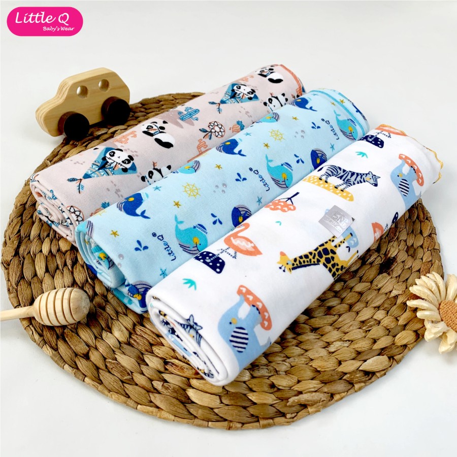 Little Q Bedong Bayi Motif  Isi 3 Mix