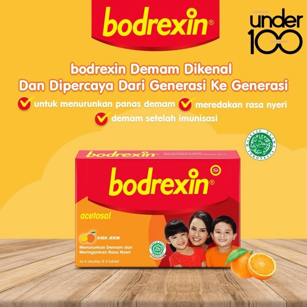 ❤ Under100 ❤ Bodrexin Rasa Jeruk Tablet 4x4's 1 Box 16 Tablet