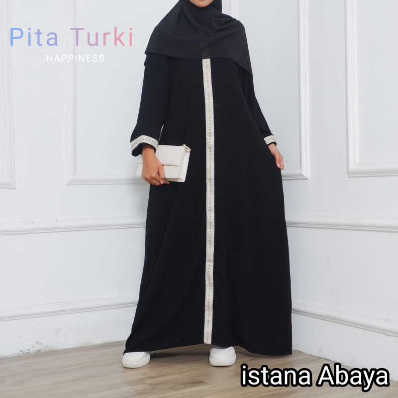 minimalis namun elegan cantik gamis abaya pita turki