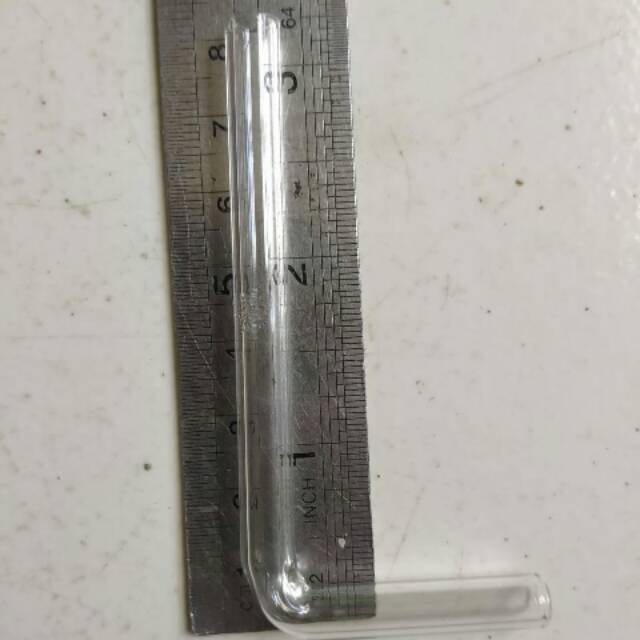 Pipa L kaca p y r e x tebal 1mm diameter 7mm panjang 8x4/ 10x4/ 15x5