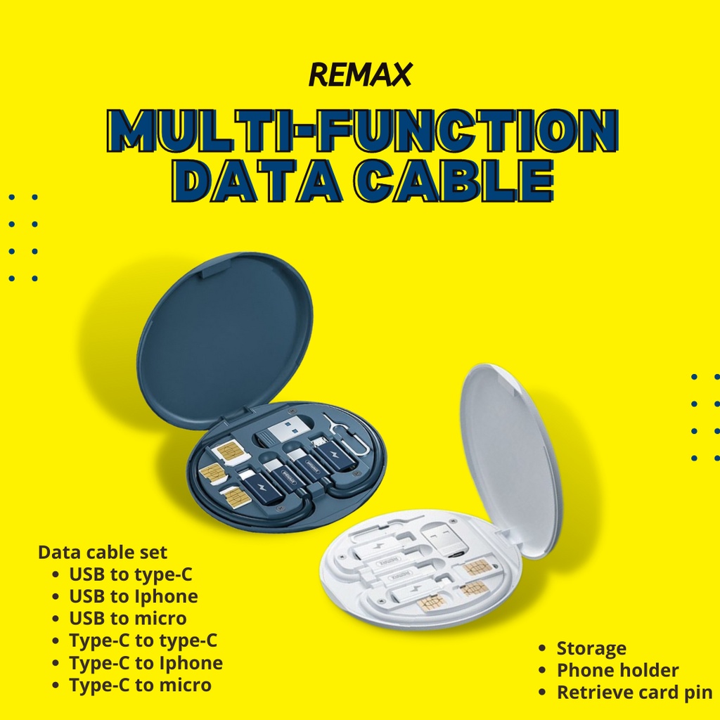 Remax Kabel Data Charger Set Penyimpanan Wanbo Series 60W Fast Charging Cable  [Ready Stock]