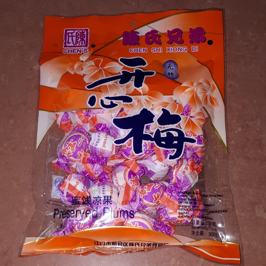 Chen's Wu He Khai Xing Mei Seedles Manisan Buah Plum Kering Tanpa Biji 320gr / Chen Imlek Sepuluh Bersaudara