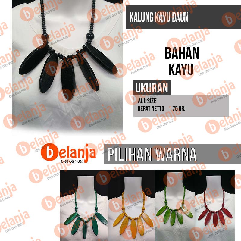 Kalung Kayu Daun / kalung vintage kalung kayu bali oleh oleh bali hiasan leher