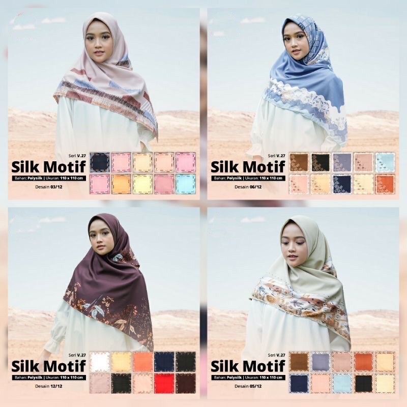 Hijab Segi Empat Silk Motif