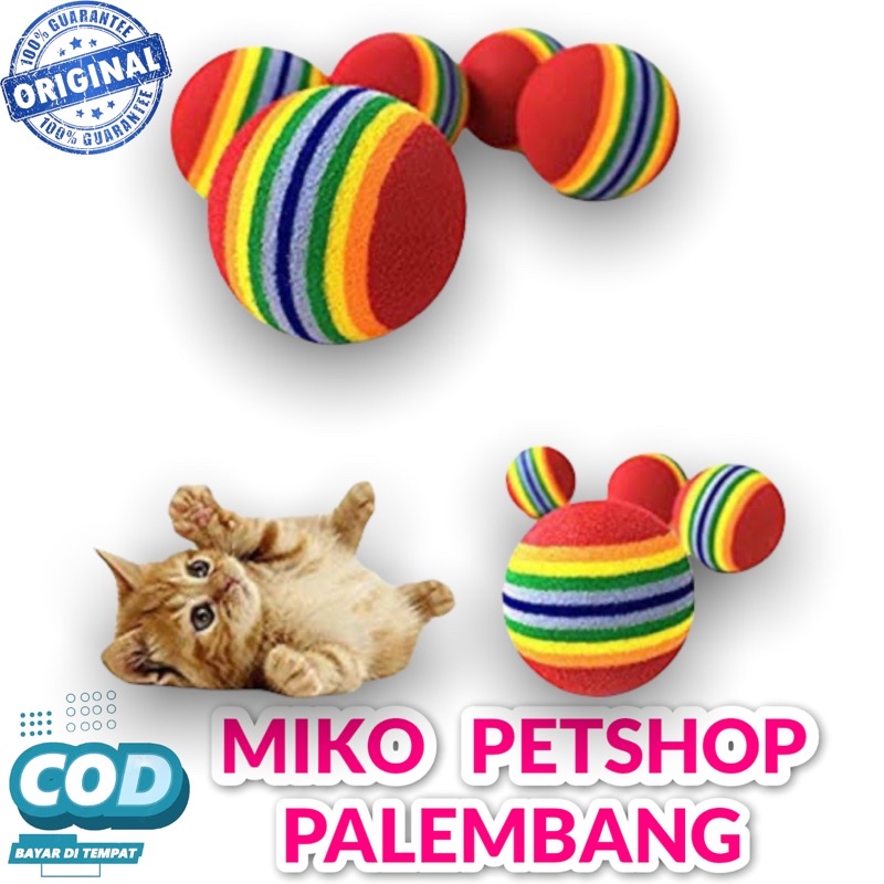 MAINAN KUCING BOLA RAINBOW