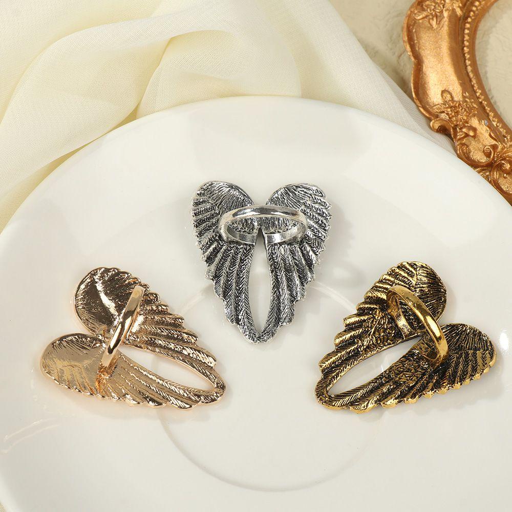 Preva Sayap Malaikat Cincin Sayap Hadiah Aksesoris Fashion Single Wanita Pria Hip Hop Besar Bentuk Hati Wings