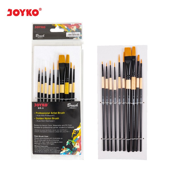 

Kuas Lukis Set Joyko BR-9 10 Pcs kuas Professional Artist Brus Murah [INSHOP]
