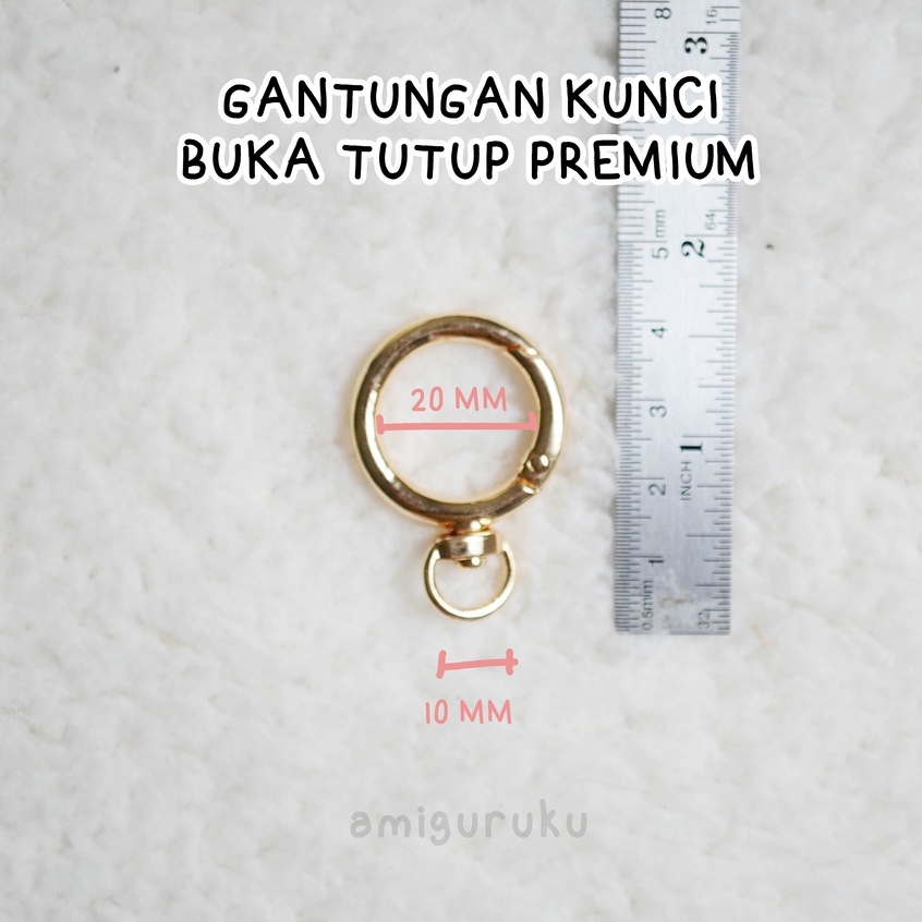 Gantungan Kunci Ring O buka Tutup Gold