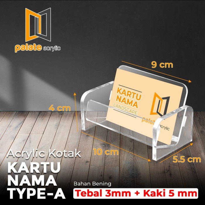 

Namecard Acrylic / Akrilik Kotak Kartu Nama Meja / Stand Kartu Nama Model Kd