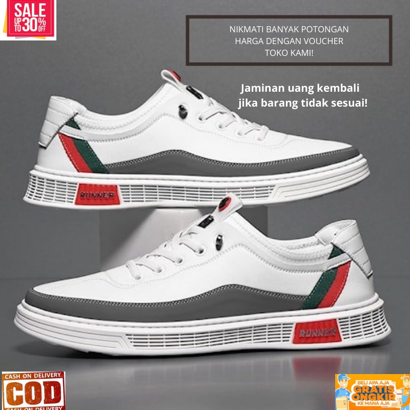 Sneakers pria hitam putih original import murah 100% ori sepatu main impor pria terbaru 2022 keren s
