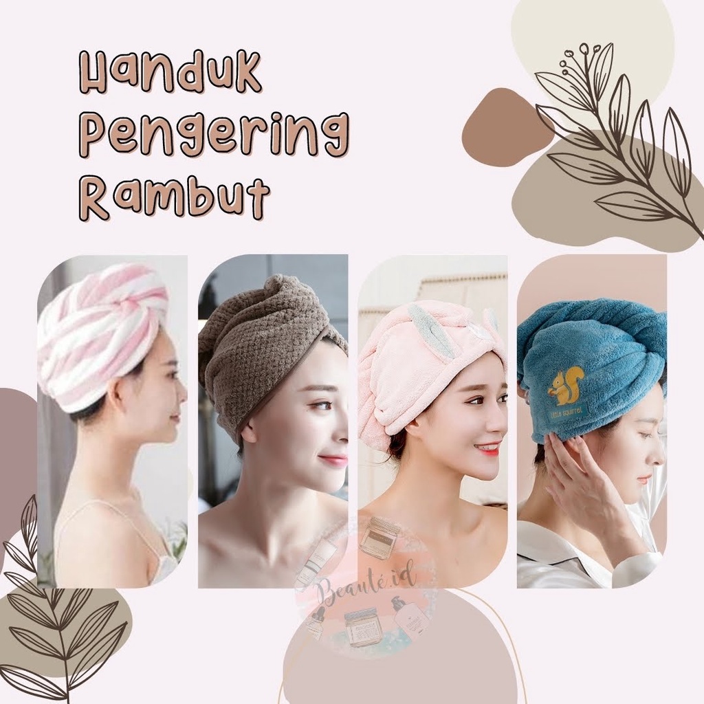 Handuk Pengering Rambut Kepala Hair Towel Handuk Keramas Cepat Kering Bahan Quick Dry Model Topi