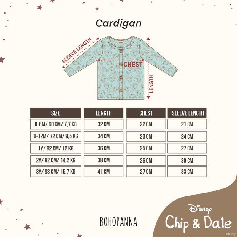 DINOANDBUNNY - CARDIGAN BOY Bohopanna - Kardigan Sweater Anak Laki - Laki Usia 1 - 3 Tahun