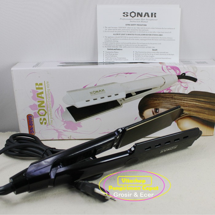 Catok Rambut SONAR SN-8099 LURUS / Catokan Rambut Plat Lebar Temperatur Suhu