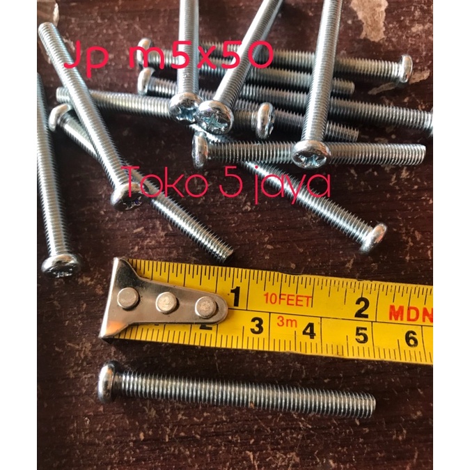 baut jp / m5x50 / baut + panjang 5cm / baut jp m5x50